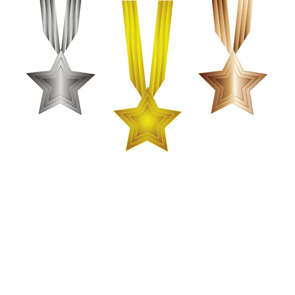 Golden Star-díj szett 4 — Stock Vector