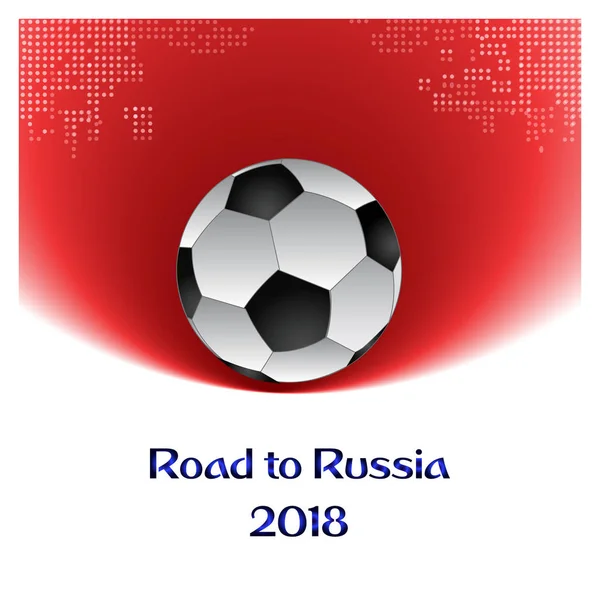 Coupe du monde de football Russie 2018, Route de la Russie en arrière-plan rouge — Image vectorielle