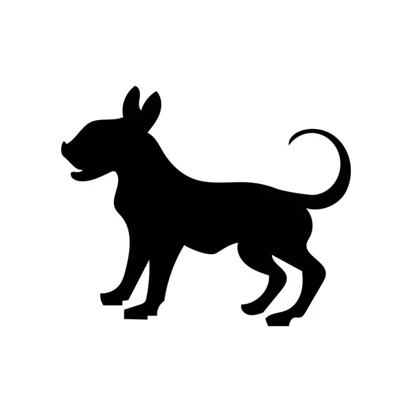 De hond plat pictogram, dier voor Chinese dierenriem teken — Stockvector