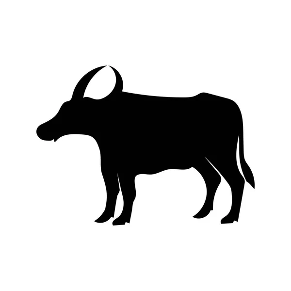 El icono plano de vaca, animal para el signo del zodíaco chino — Archivo Imágenes Vectoriales