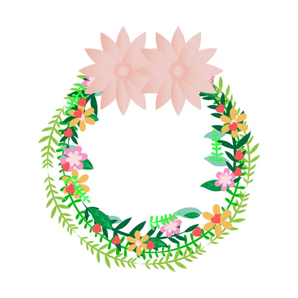 Couronne de mariage floral — Image vectorielle