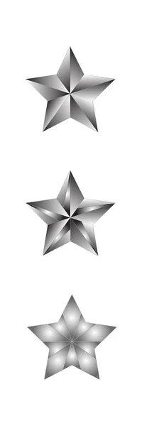 Star Award silver star icon and logo set — Stock Vector