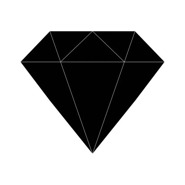 Ikona diamentu w czerni — Wektor stockowy