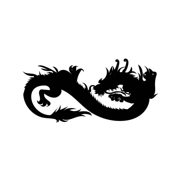 Dragon Flat-ikonen, djur för kinesiskt stjärntecken Vektorgrafik