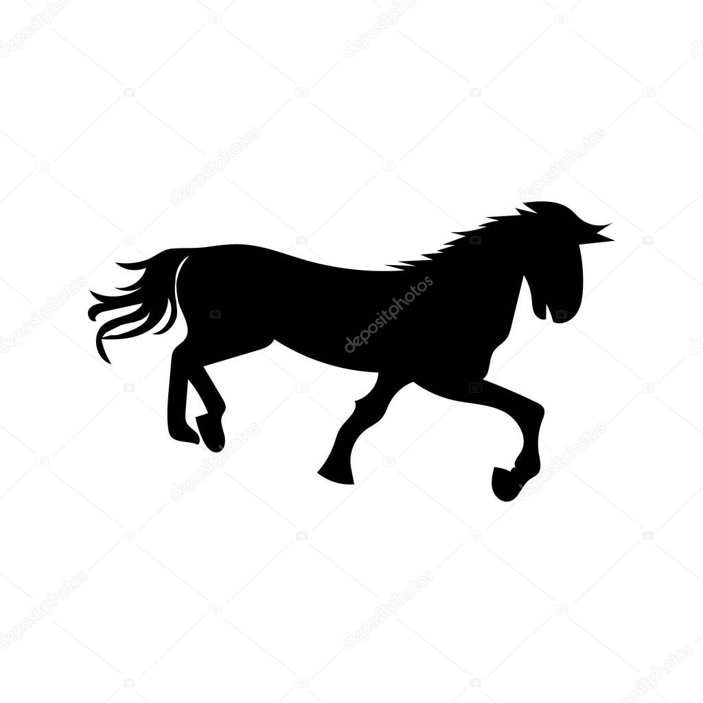 The horse flat icon, animal for Chinese Zodiac sign