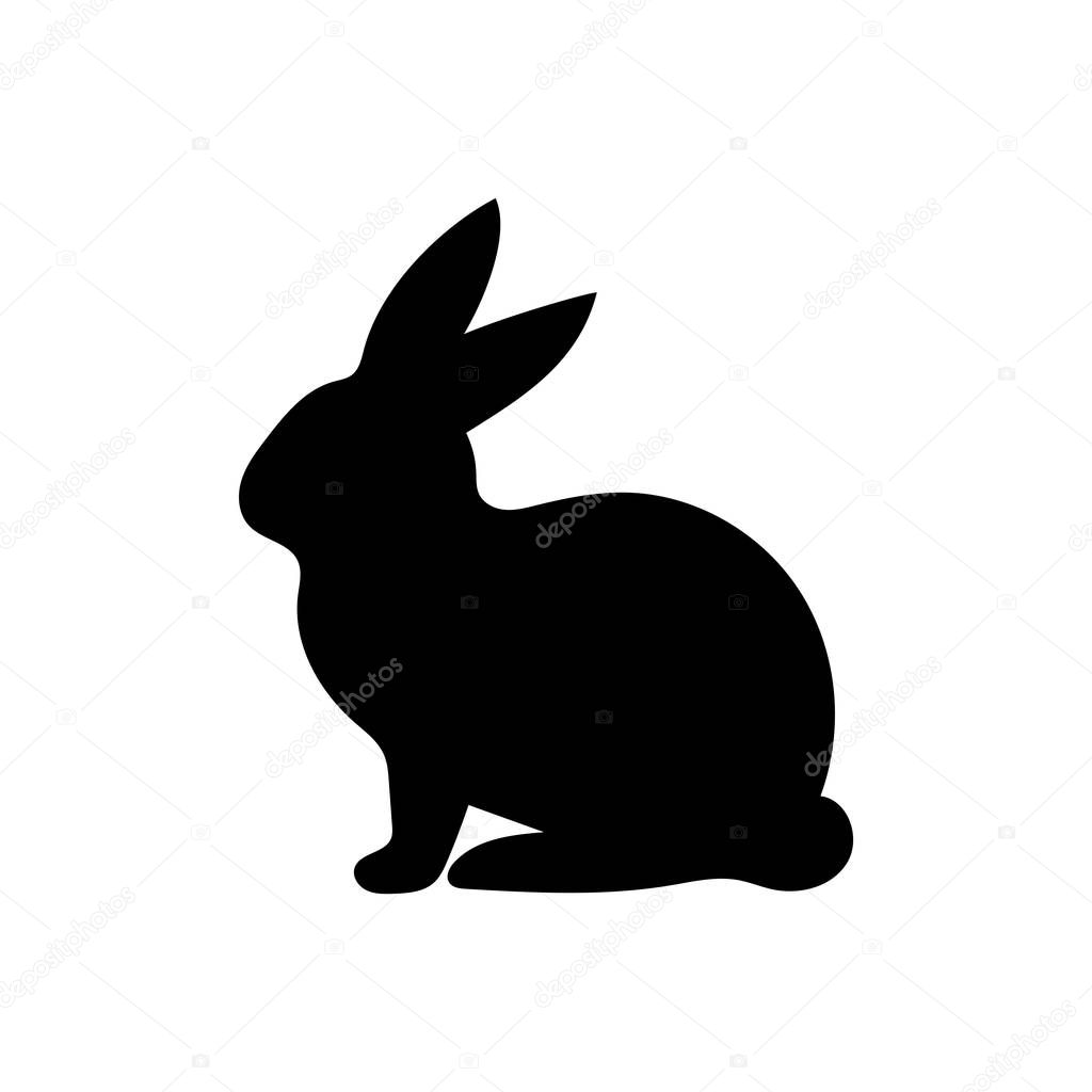 The rabbit flat icon, animal for Chinese Zodiac sign