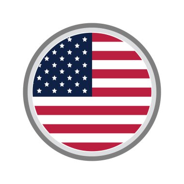 Amerikan bayrağı Logo tasarım gri daire