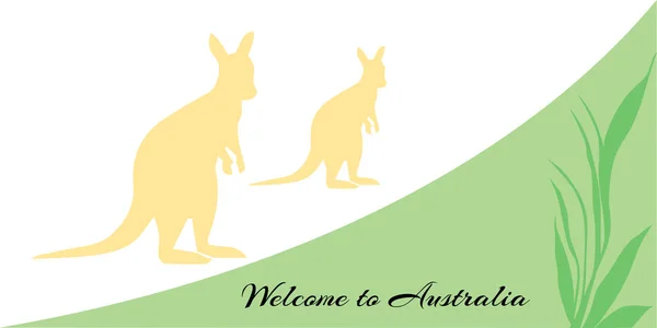 Австралийские кенгуру, приглашение в путешествие — стоковый вектор
