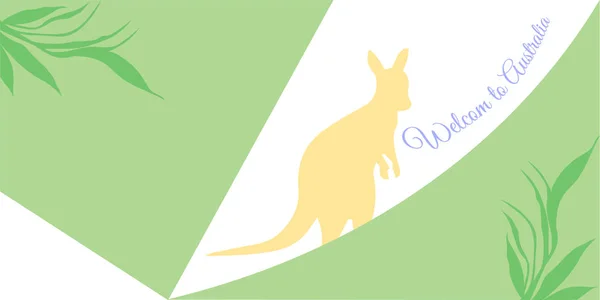 Australian Kangaroo, Travelling invitation — Stock Vector