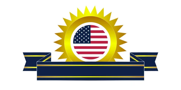 American flag Logo design — Stock Vector