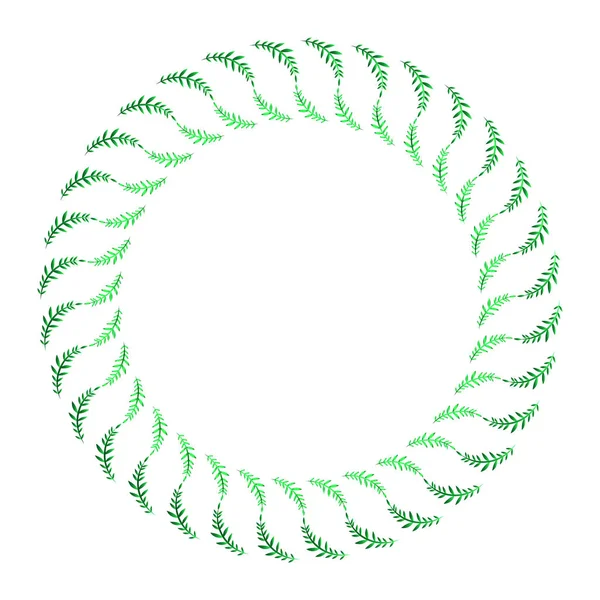 Wreath, Leaves wreath in circle 3 — Stock Vector