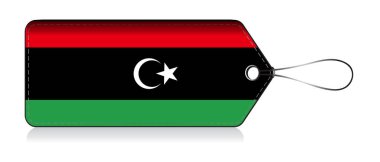 Libya bayrak etiketi, libya 'da yapılmış etiket