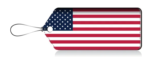 Usa flag leble, made in United States — Stockvektor
