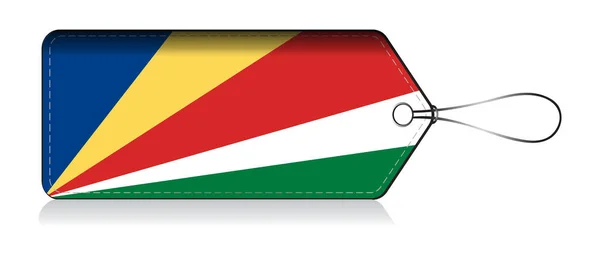 Bandera de Seychelles, etiqueta de la bandera — Vector de stock