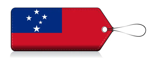 Etiqueta de bandera de samoa — Vector de stock