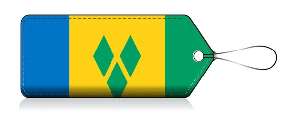 Vlajkový štítek Svatého Vincence a Grenadin, Vincent — Stockový vektor
