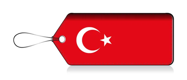 Bandeira da Turquia leble, Made in Turkey — Vetor de Stock