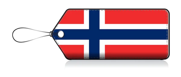 ノルウェーのエモギ旗、ノルウェー製の製品ラベル — ストックベクタ