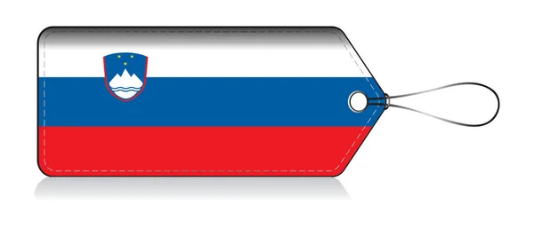 Bandera emoji Eslovenia, Etiqueta de producto hecho en Eslovenia — Vector de stock