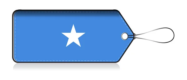 Bandera de emogi somalí, Etiqueta de producto hecha en Somalia — Vector de stock