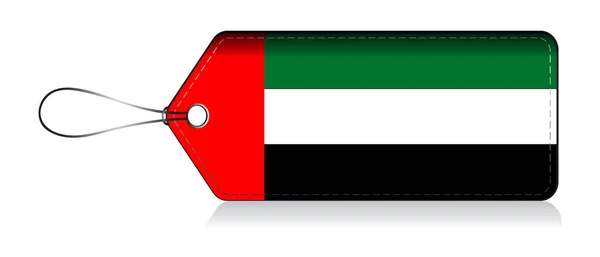 アラブ首長国連邦の国旗ラベル、統一arで作られた製品のタグ — ストックベクタ