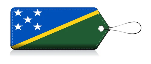 Štítek s vlajkou Šalamounova ostrova, značka produktu v Šalamounově ostrově — Stockový vektor