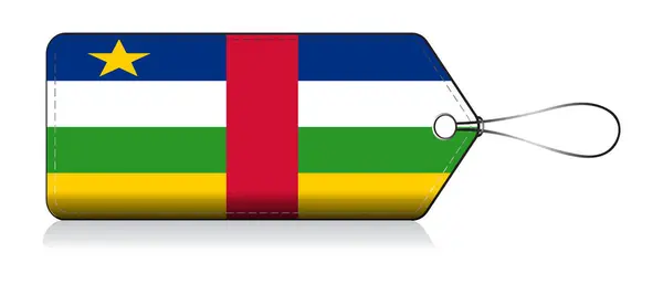 Bandera de África Central, Etiqueta del producto hecho en África Central — Vector de stock