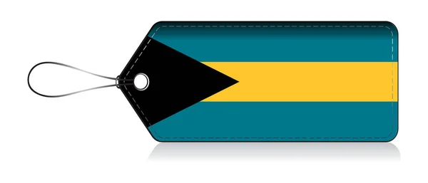 Bandeira Das Bahamas Rótulo Produto Fabricado Nas Bahamas — Vetor de Stock