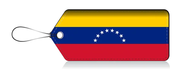 Étiquette drapeau Venezuela, Étiquette de produit fabriqué au Venezuela — Image vectorielle