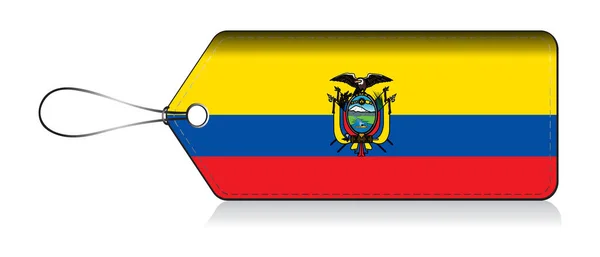 Ecuadori zászló címke, Ecuadorban készült termék címke — Stock Vector