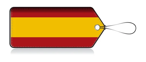 Španělská vlajka, štítek s produktem ze Španělska — Stockový vektor