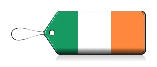 Bandiera emoji irlandese, Bandiera Etichetta del Prodotto made in Ireland — Vettoriale Stock