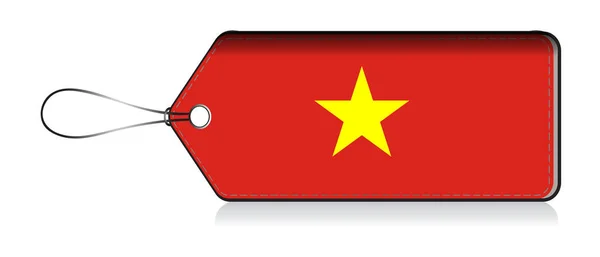 Vietnamese emoji vlag, Label van Product gemaakt in Vietnam — Stockvector