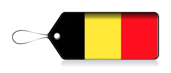 Label drapeau belge, Fabriqué en Belgique — Image vectorielle