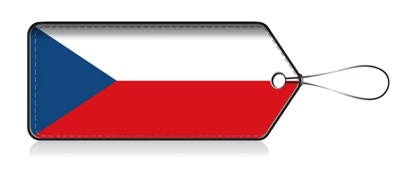 Etiqueta de la bandera de emoji República Checa, Etiqueta del producto para Made in Cz — Vector de stock