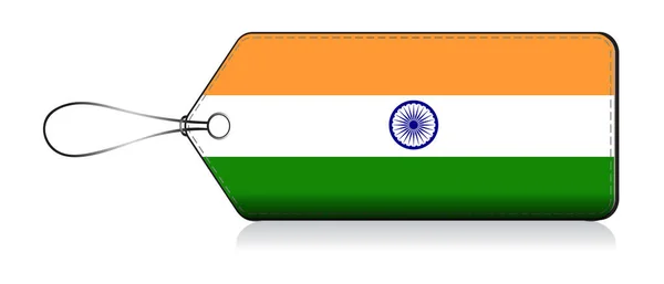 Leble de la bandera de India, Hecho en India — Vector de stock