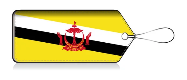 Bandeira emoji Bruneian, Rótulo do produto feito em Brunei — Vetor de Stock