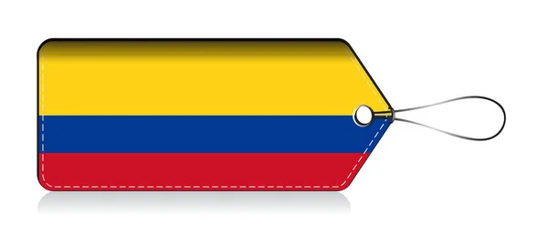 哥伦比亚国旗，哥伦比亚制造的产品标签 — 图库矢量图片