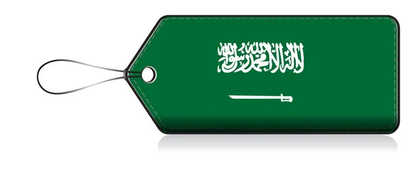 Flaga Arabii Saudyjskiej lable, Etykieta produktu wytworzonego w Sau — Wektor stockowy