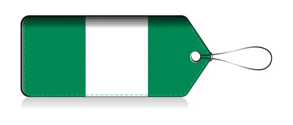 Nigériai zászló címke, Made in Nigeria — Stock Vector
