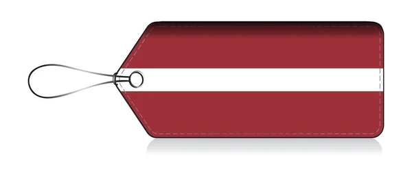 Etiqueta de bandera letona, Etiqueta hecha en Letonia — Vector de stock