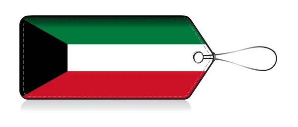 クウェート製旗ラベル — ストックベクタ