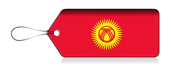 Kyrgyzstan Flagge Etikett, hergestellt in Kyrgyzstan — Stockvektor