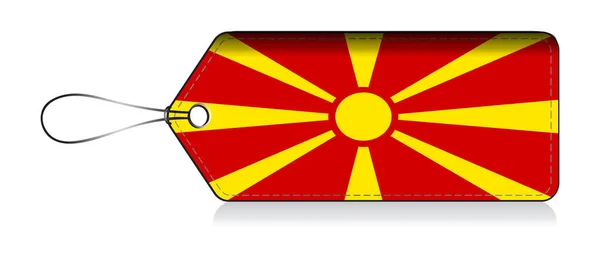 Rótulo da bandeira macedónia, Made in macedonia — Vetor de Stock