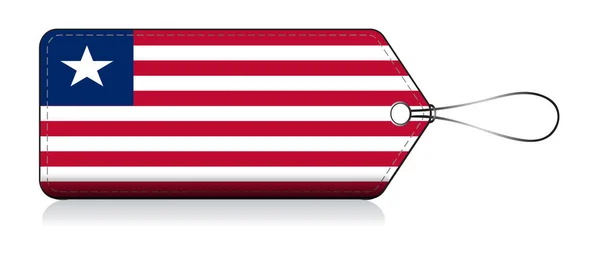 Label bendera Liberia dibuat di Liberia - Stok Vektor
