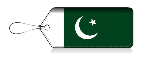 Bandeira emoji paquistanesa, Rótulo do produto fabricado no Paquistão — Vetor de Stock