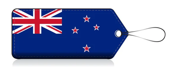 Флаг смайликов Новой Зеландии, этикетка продукта, сделанная в Новой Зеландии — стоковый вектор