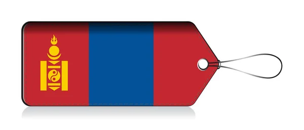 Mongolian flag label, Made in Mongolia — стоковий вектор