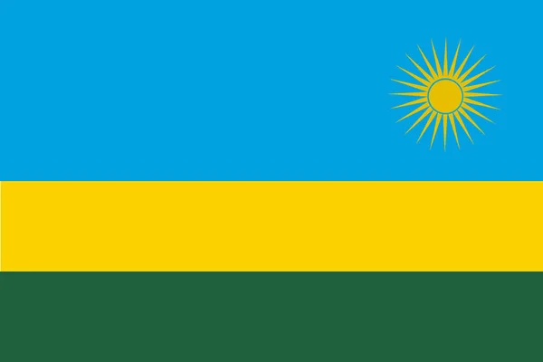 Vlag van Rwanda, nationaal vlaggenstandaard aandeel — Stockvector