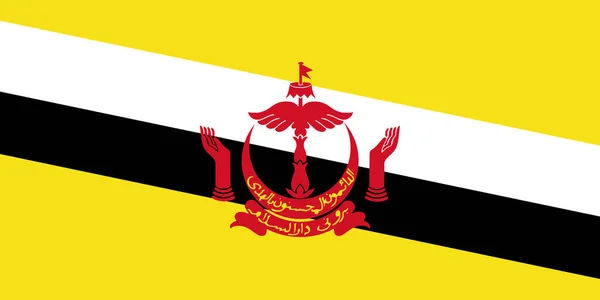 Flag Brunei National Flag Standard Proportion — Stock Vector